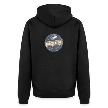 Chocolatine team 02 - Veste à capuche bio Premium Unisexe - noir - Dos - Nico (187cm)