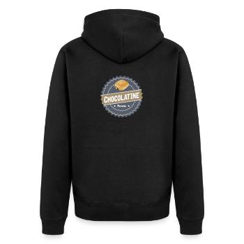Chocolate team 01 - Unisex Premium Organic Zip Hoodie - black - Back - Nico (187cm)