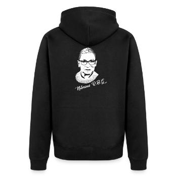 Notorious RBG - Unisex Premium Organic Zip Hoodie - black - Back - Nico (187cm)