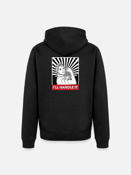 Girl Power - Unisex Premium Organic Zip Hoodie - black