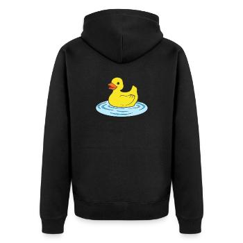 Badeente - Unisex Premium Bio Zip Hoodie - Schwarz - Hinten - Nico (187cm)