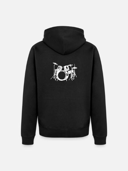Schlagzeug - Unisex Premium Bio Zip Hoodie - Schwarz