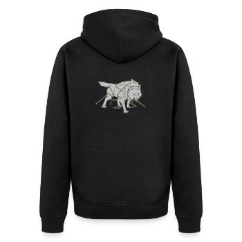 Loup dans les chaînes - Veste à capuche bio Premium Unisexe - noir - Dos - Nico (187cm)