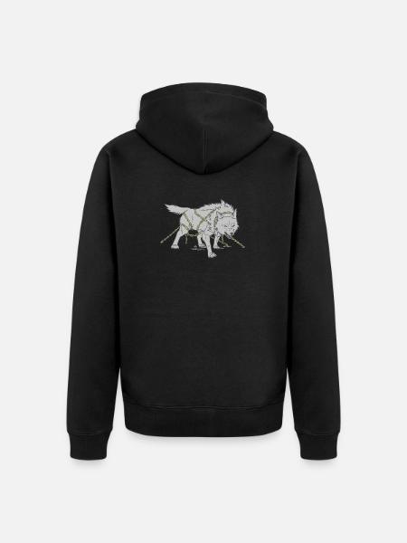 Wolf in chains - Unisex Premium Organic Zip Hoodie - black