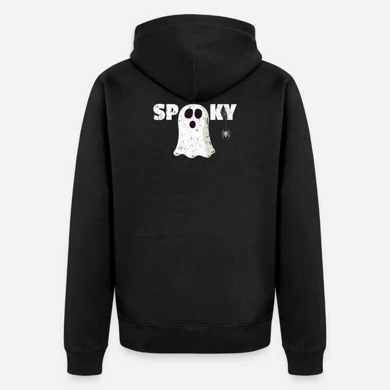 Ghosts - Spooky - Unisex Premium Bio Zip Hoodie - Schwarz