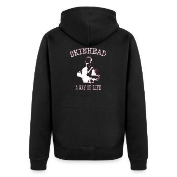 Mode de vie skinhead - Veste à capuche bio Premium Unisexe - noir - Dos - Nico (187cm)