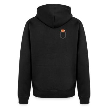 Fox Pocket - Unisex Premium Organic Zip Hoodie - black - Back - Nico (187cm)