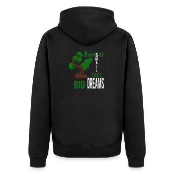 Petit arbre Big Dreams-Bonsai jardinier cadeau - Veste à capuche bio Premium Unisexe - noir - Dos - Nico (187cm)
