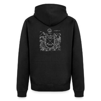 Take A Hike Wanderer Shirt Hiking Dolomites - Unisex Premium Organic Zip Hoodie - black - Back - Nico (187cm)