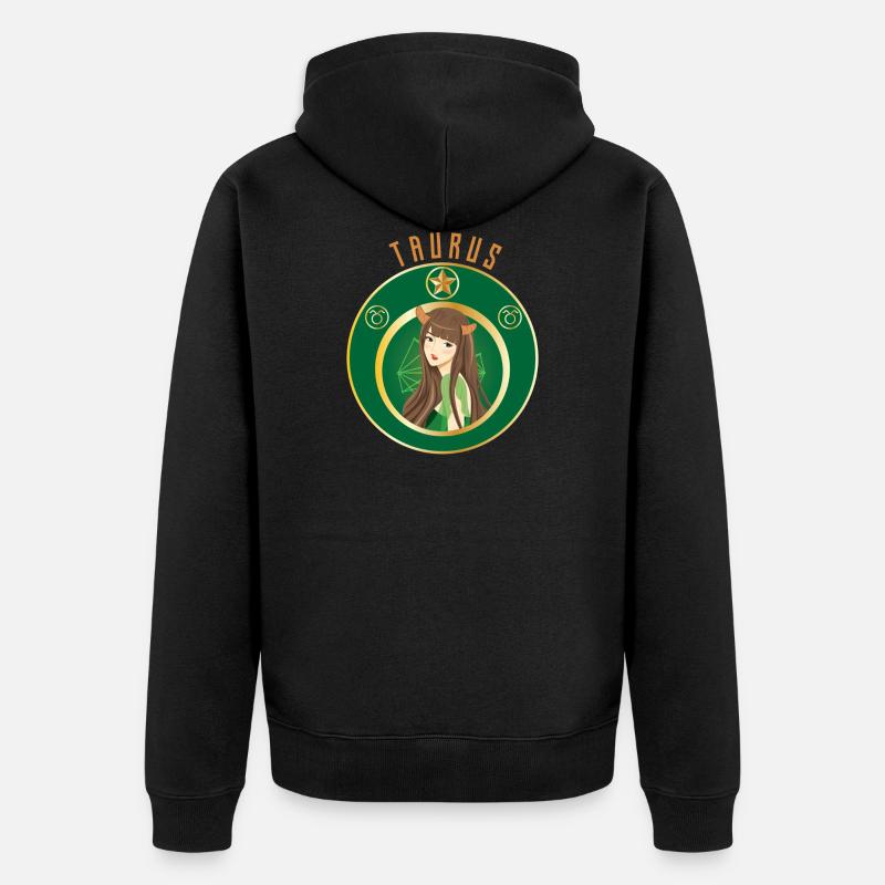 Sternzeichen - Horoskop - Stier - Geschenk - Unisex Premium Bio Zip Hoodie - Schwarz