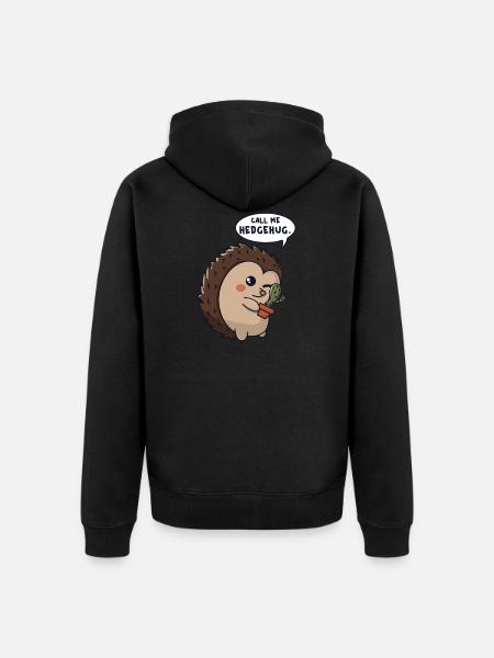 Hérisson câlins cactus - Veste à capuche bio Premium Unisexe - noir