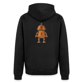 Petit robot orange - Veste à capuche bio Premium Unisexe - noir - Dos - Nico (187cm)