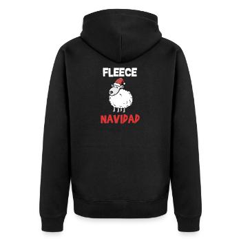 Fleece Navidad sweet sheep Christmas gift - Unisex Premium Organic Zip Hoodie - black - Back - Nico (187cm)