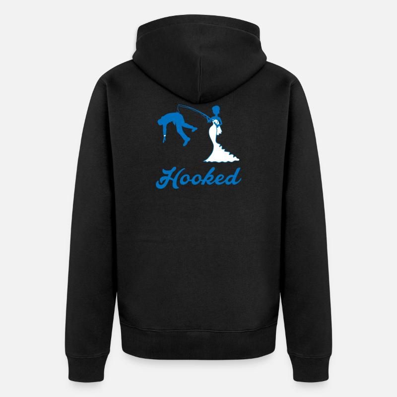 Crocheté - grondement - Veste à capuche bio Premium Unisexe - noir