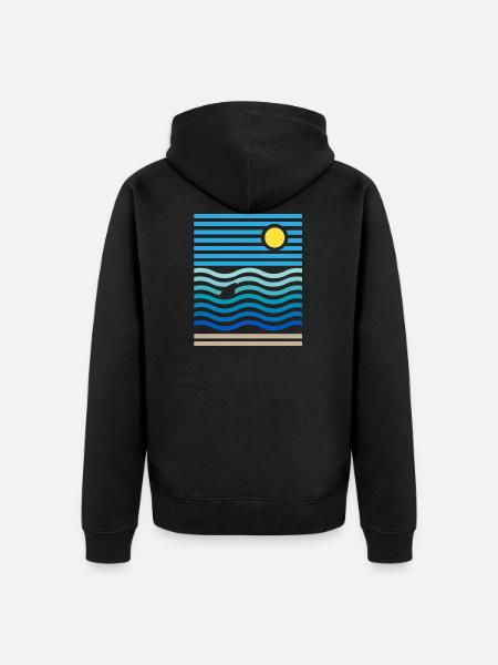 Shark - Unisex Premium Organic Zip Hoodie - black
