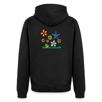 Snail on flower meadow - Unisex Premium Organic Zip Hoodie - black - Back - Nico (187cm)