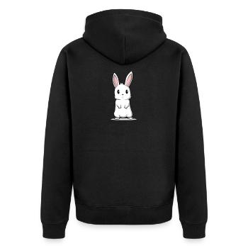 Bunny bunny cute fluffy gift - Unisex Premium Organic Zip Hoodie - black - Back - Nico (187cm)