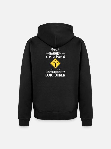 This station is already busy - Unisex Premium Organic Zip Hoodie - black