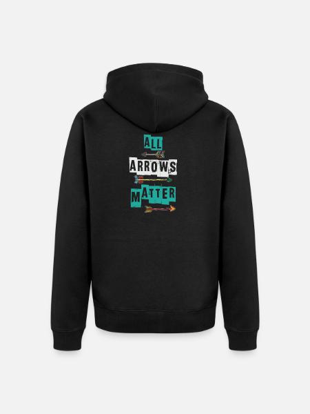 arrow - Unisex Premium Organic Zip Hoodie - black