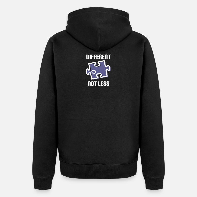 DIFFERENT - NOT LESS ! AUTISME - Veste à capuche bio Premium Unisexe - noir