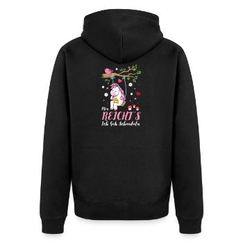 Give me a rocking unicorn gift - Unisex Premium Organic Zip Hoodie - black - Back - Nico (187cm)