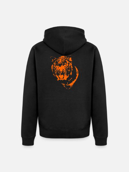 tiger - Unisex Premium Organic Zip Hoodie - black