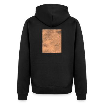 Struktur Braune Form - Unisex Premium Bio Zip Hoodie - Schwarz - Hinten - Nico (187cm)