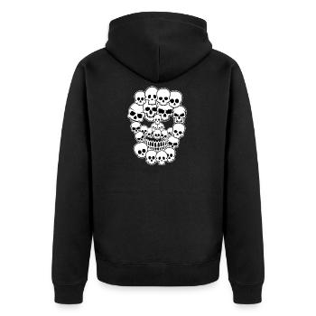 Skull and Crossbones - Skull of Skulls - Unisex Premium Organic Zip Hoodie - black - Back - Nico (187cm)