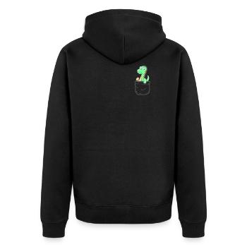 Pocket Dino mignon dinosaure Dino cadeau - Veste à capuche bio Premium Unisexe - noir - Dos - Nico (187cm)