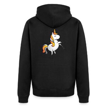 Licorne joue la clarinette de la musique cadeau - Veste à capuche bio Premium Unisexe - noir - Dos - Nico (187cm)