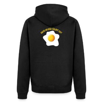 Ei-Celent Day Shirt Spiegelei Frühstück Geschenk-Idee - Unisex Premium Bio Zip Hoodie - Schwarz - Hinten - Nico (187cm)
