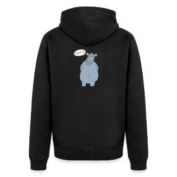 Freunde Hippo Flusspferd Nilpferd Geschenk - Unisex Premium Bio Zip Hoodie - Schwarz - Hinten - Nico (187cm)