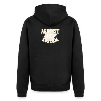 System Revolution Demo - Unisex Premium Organic Zip Hoodie - black - Back - Nico (187cm)