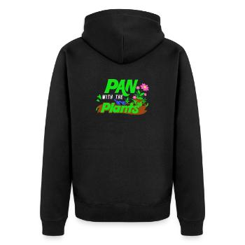 Pan avec les plantes - Cadeau Jardinier - Veste à capuche bio Premium Unisexe - noir - Dos - Nico (187cm)