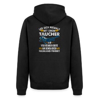 Diver Diver Gift Scuba Diving Scuba Diver - Unisex Premium Organic Zip Hoodie - black - Back - Nico (187cm)