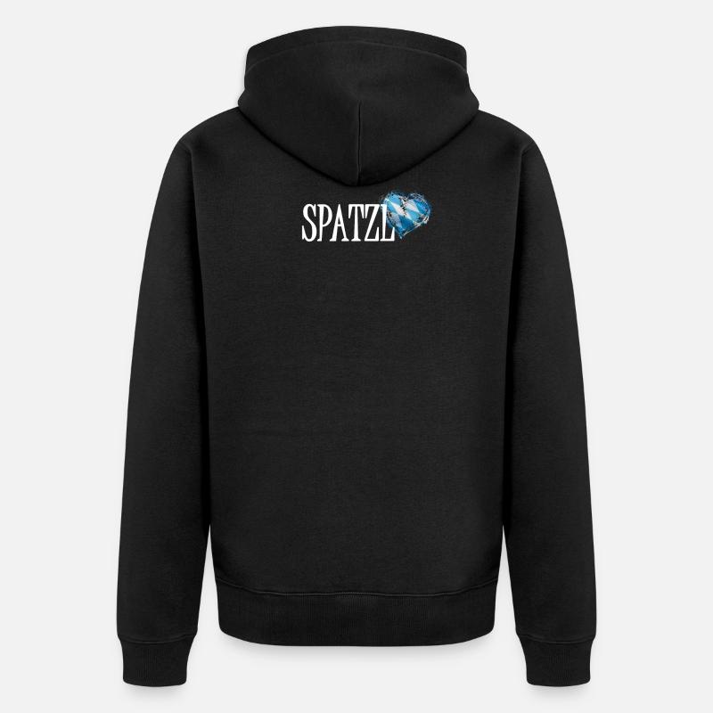 Spatzl Bavière coeur - Veste à capuche bio Premium Unisexe - noir