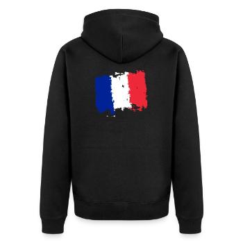 France drapeau - France flag - Unisex Premium Organic Zip Hoodie - black - Back - Nico (187cm)