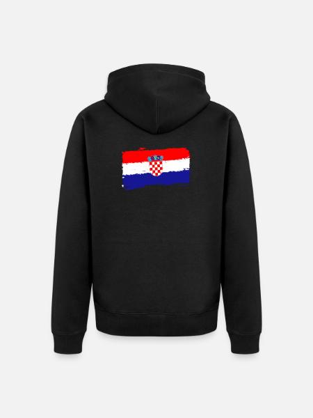 Hrvatska zastava - Kroatien Flagge - Unisex Premium Bio Zip Hoodie - Schwarz