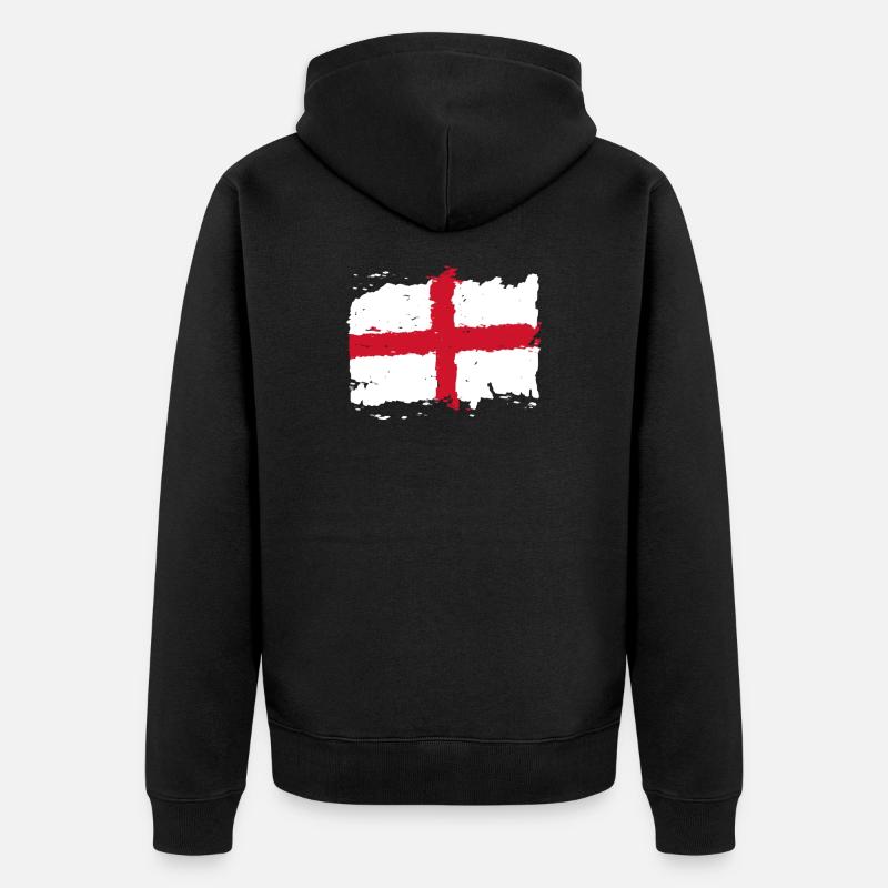 Drapeau de l'Angleterre - drapeau de l'Angleterre - Veste à capuche bio Premium Unisexe - noir