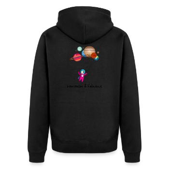 Interstellar and fabulous Einhorn weltraum - Unisex Premium Bio Zip Hoodie - Schwarz - Hinten - Nico (187cm)