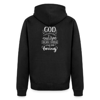 autism - Unisex Premium Organic Zip Hoodie - black - Back - Nico (187cm)