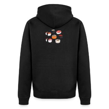 Sushi asiatique alimentaire Fast Foodie Foodie baguettes - Veste à capuche bio Premium Unisexe - noir - Dos - Nico (187cm)