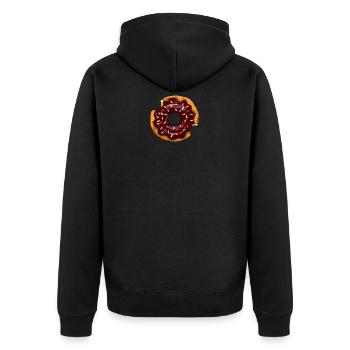 Donut mit Zuckerguss Süßigkeit Zuckerstreusel - Unisex Premium Bio Zip Hoodie - Schwarz - Hinten - Nico (187cm)