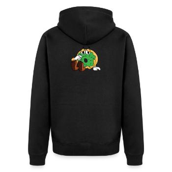 Donut mit Zuckerguss Süßigkeit Zuckerstreusel - Unisex Premium Bio Zip Hoodie - Schwarz - Hinten - Nico (187cm)