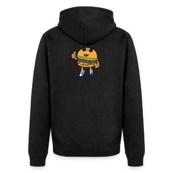 Burger Hamburger Cheeseburger Fast Food Hunger - Veste à capuche bio Premium Unisexe - noir - Dos - Nico (187cm)