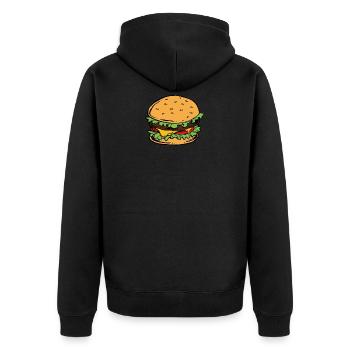 Burger Hamburger Cheeseburger Fast Food Hunger - Veste à capuche bio Premium Unisexe - noir - Dos - Nico (187cm)