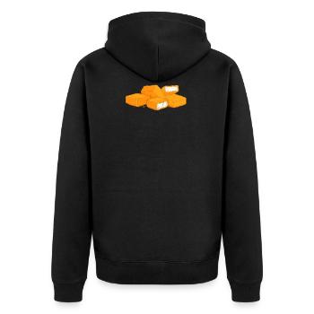 Chicken Nuggets Hühnchen Nuggs Fast Food Hunger - Unisex Premium Bio Zip Hoodie - Schwarz - Hinten - Nico (187cm)