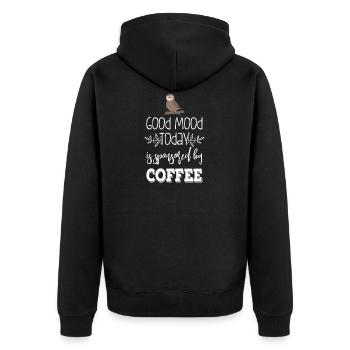 Hibou - Uhu - Kauz - Café - Veste à capuche bio Premium Unisexe - noir - Dos - Nico (187cm)