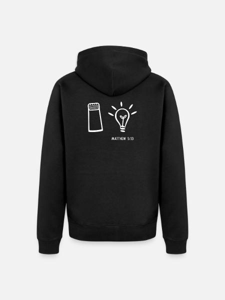 Salt and light - Unisex Premium Organic Zip Hoodie - black