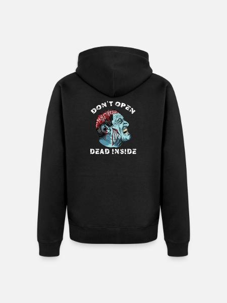 Zombie - Don't Open Dead Inside - Unisex Premium Bio Zip Hoodie - Schwarz